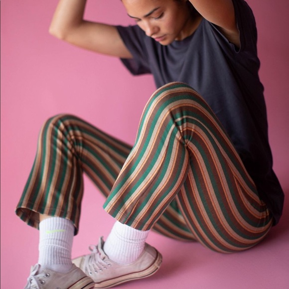 Urban Outfitters Pants - UO High Waisted Stripe Kick Flare Pant